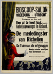 700048 Affiche van de bioscoop-salon Vreeburg (Vredenburg 8) te Utrecht met het weekprogramma met titels als Een al te ...
